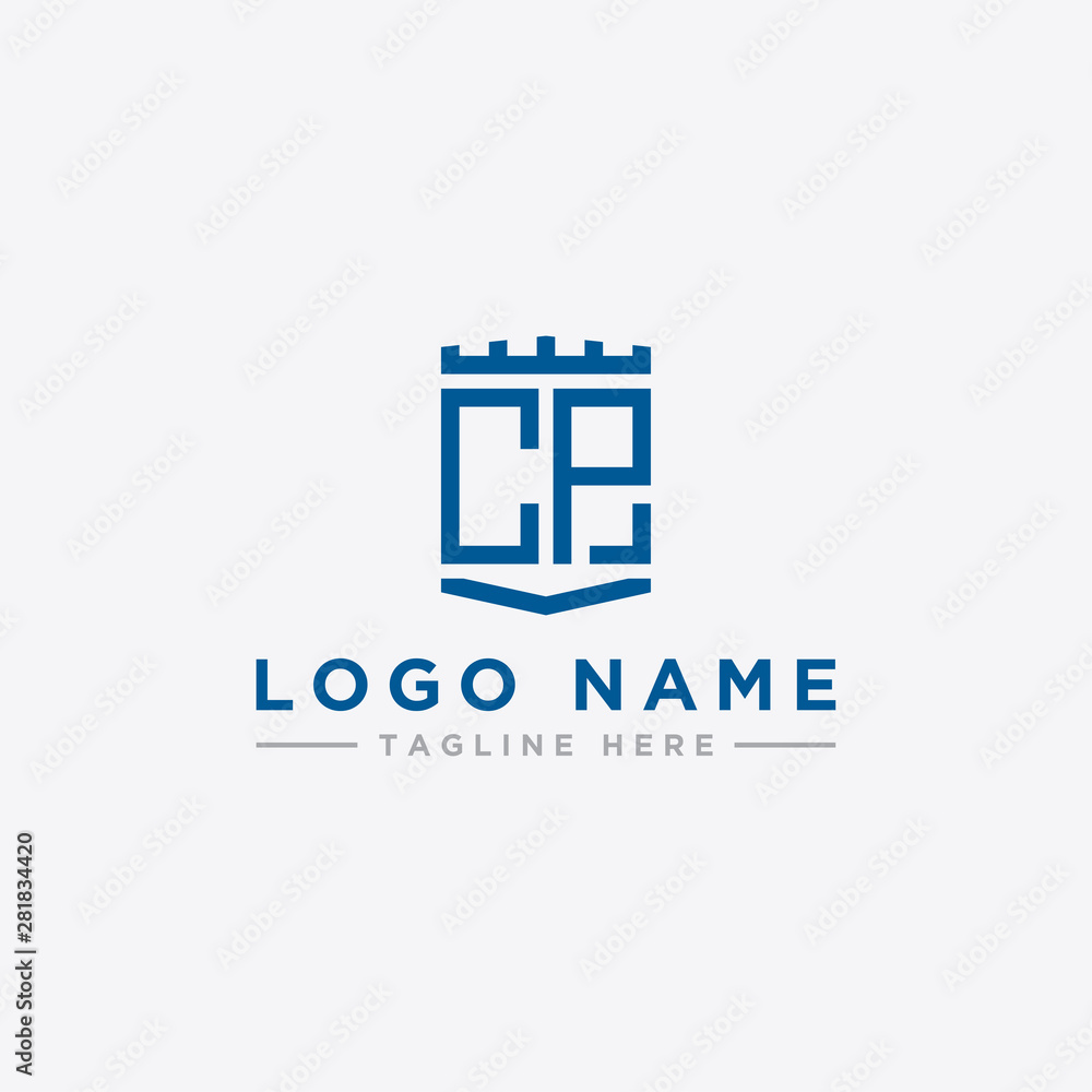 Obraz premium Inspiring company logo design from the initial letters of the CP logo icon. -Vector