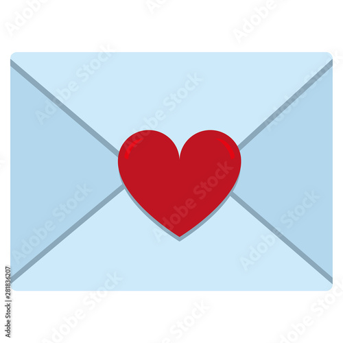 Vector cute kawaii letter envelope colorful isolated