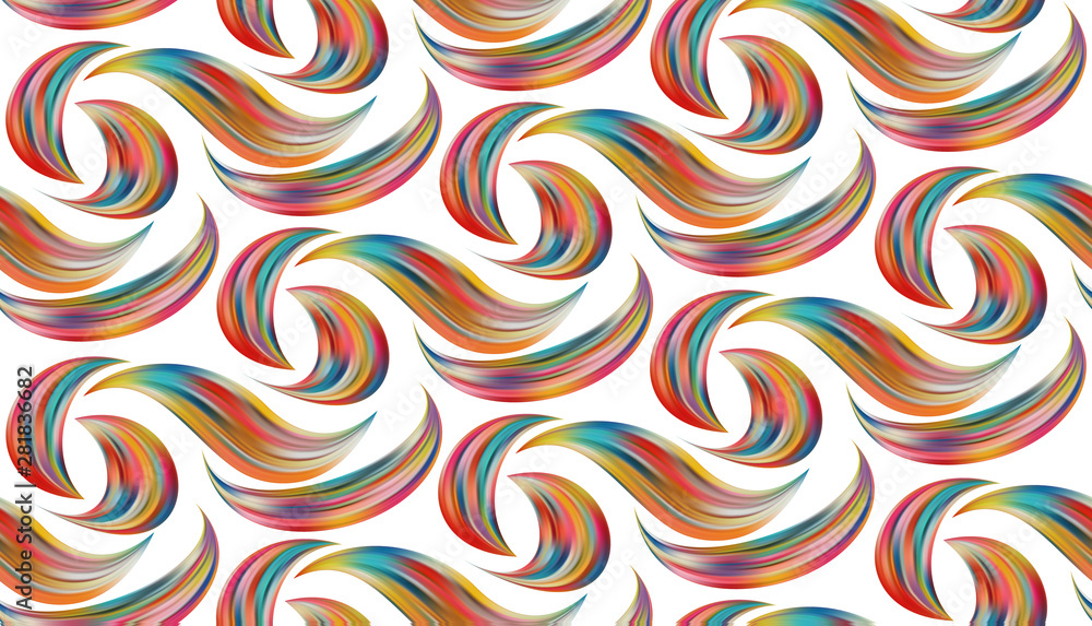 Seamless pattern trendy colorful brush strokes set Seamless pattern trendy colorful brush strokes set
