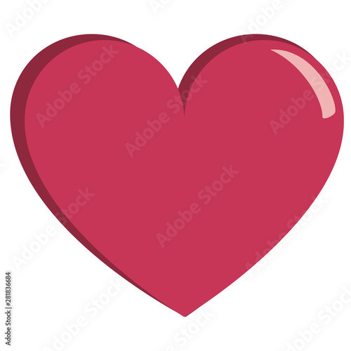 Vector cute kawaii heart colorful isolated