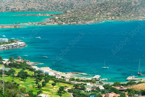 View at Elounda and Spinalonga, Crete, Greece