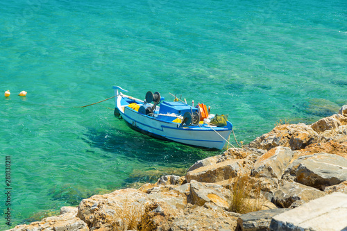 Fototapeta Naklejka Na Ścianę i Meble -  Traditional greece fishing boats at the island pf crete