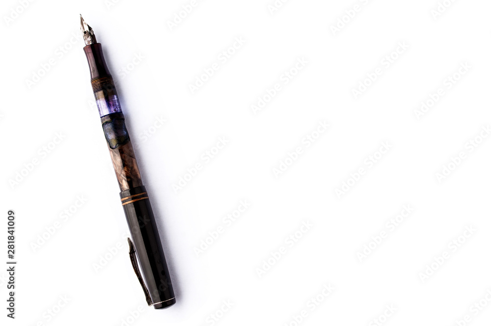 Old fountain pen of the times of the USSR on a white background Old fountain pen of the times of the USSR on a white background