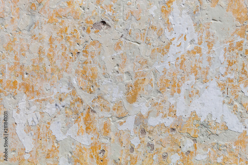 Old Weathered Damaged Orange White Concrete Wall Texture