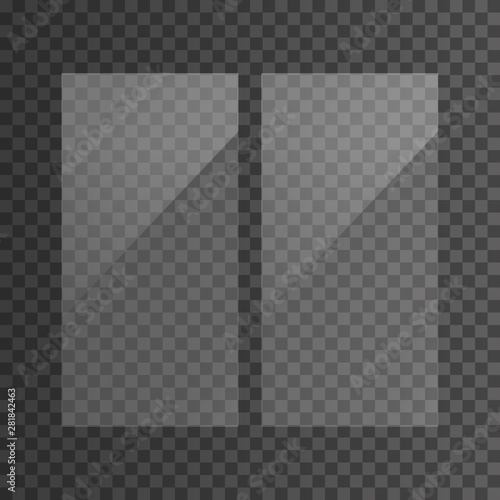 Wallpaper Mural Realistic effect of reflection on a plastic window. Double-glazed window advertising. Glass plate set on transparent background. Clear glass showcase. Realistic window mockup. Vector illustration Torontodigital.ca
