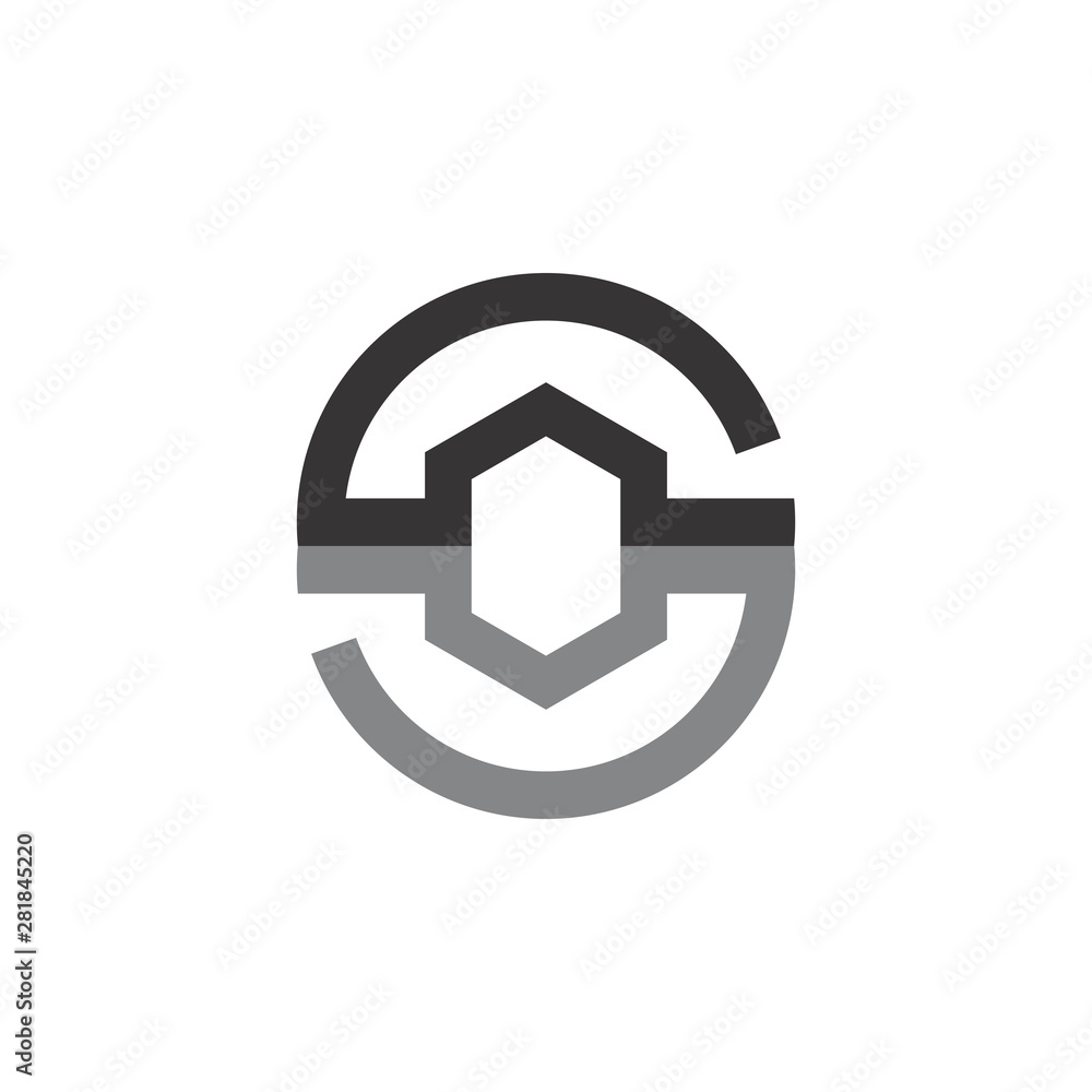 Letter S with Hexagon logo design vector Letter S with Hexagon logo design vector