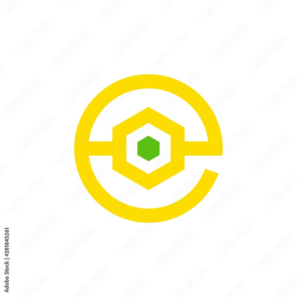 Letter e with Hexagon logo design vector Letter e with Hexagon logo design vector