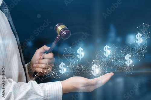 The concept of an auction in a network.