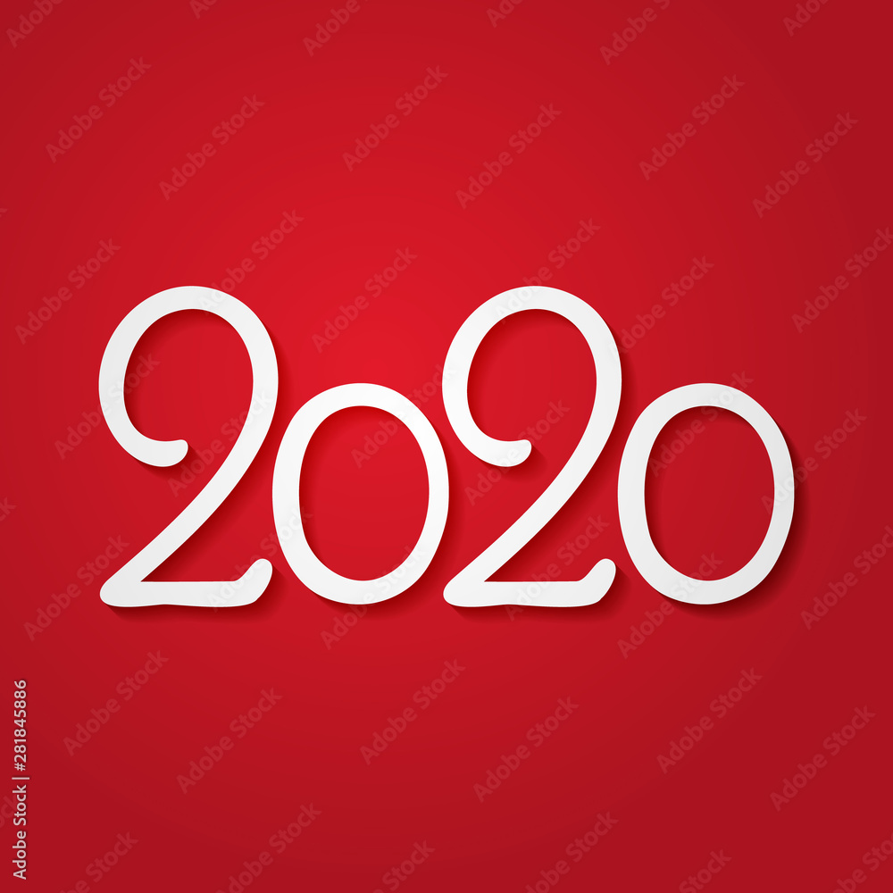 2020 text. Vector Christmas typography 2020 text. Vector Christmas typography