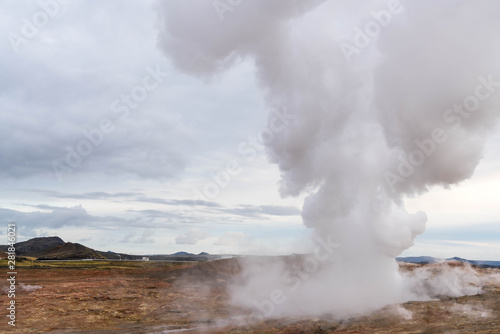 Steam from Geothermal Park in Iceland