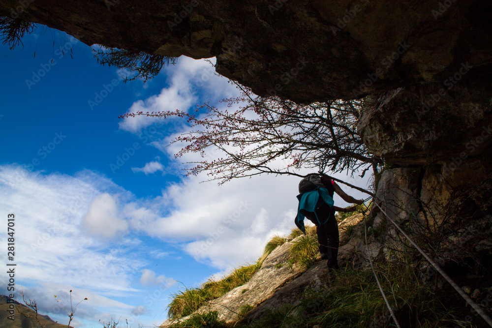 A person climbing to the sky A person climbing to the sky