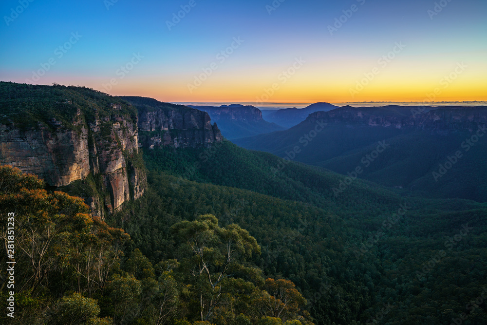 blue hour at govetts leap lookout, blue mountains, australia 25