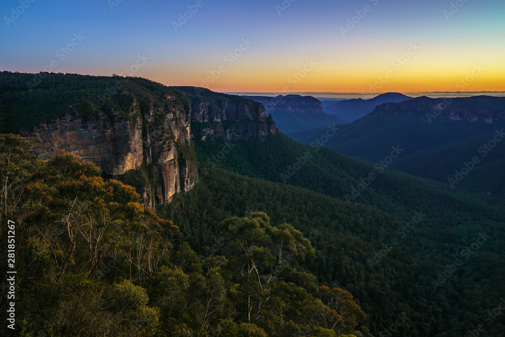 blue hour at govetts leap lookout, blue mountains, australia 36
