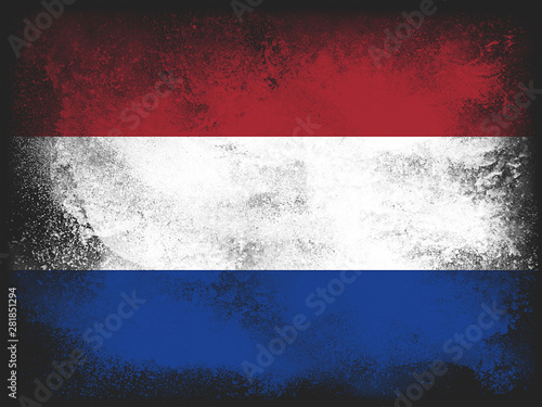 Netherlands Flag design composition of exploding powder and paint, isolated on a black background for copy space. Colorful abstract explosion. Euro 2024 football symbol for printing