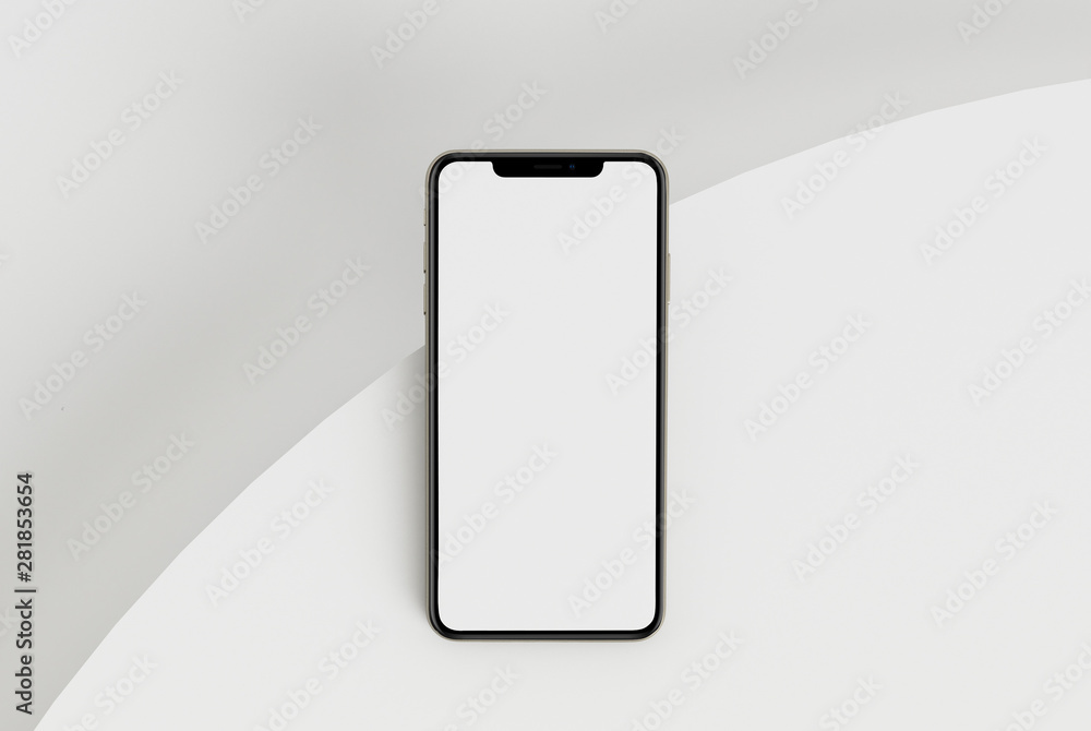 3d render illustration hand holding the white smartphone with full screen and modern frame less design - isolated on white background 3d render illustration hand holding the white smartphone with full screen and modern frame less design - isolated on white background