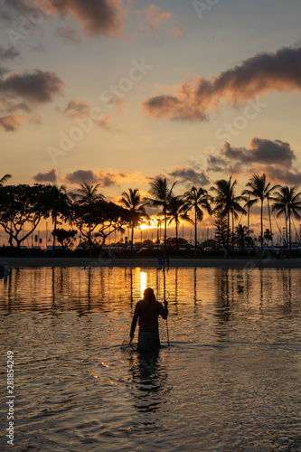 Lagoon Fisherman at Sunset © Ed Bennett