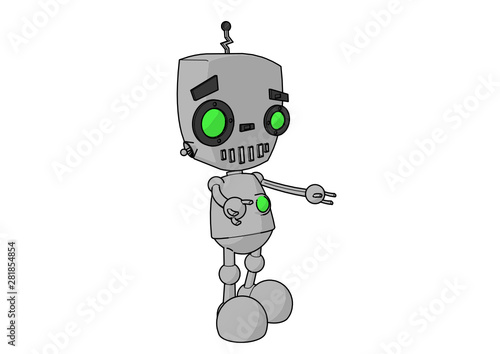 Cute Robot with Colors and Shadows