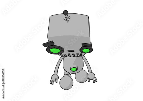 Cute Robot with Colors and Shadows