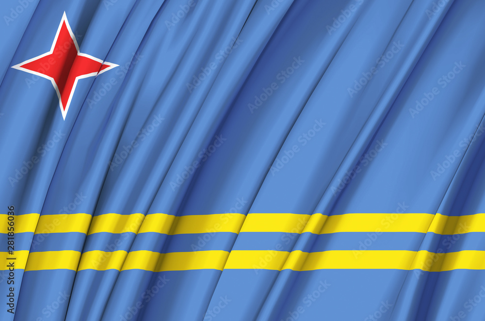 Aruba waving flag illustration. Aruba waving flag illustration.
