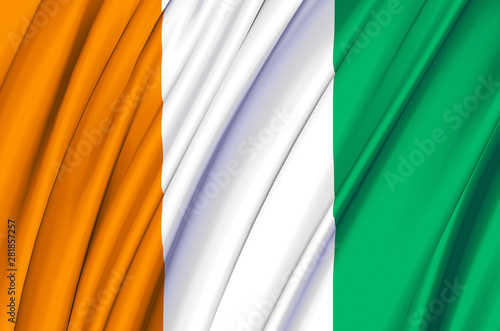 Ivorycoast waving flag illustration. photo