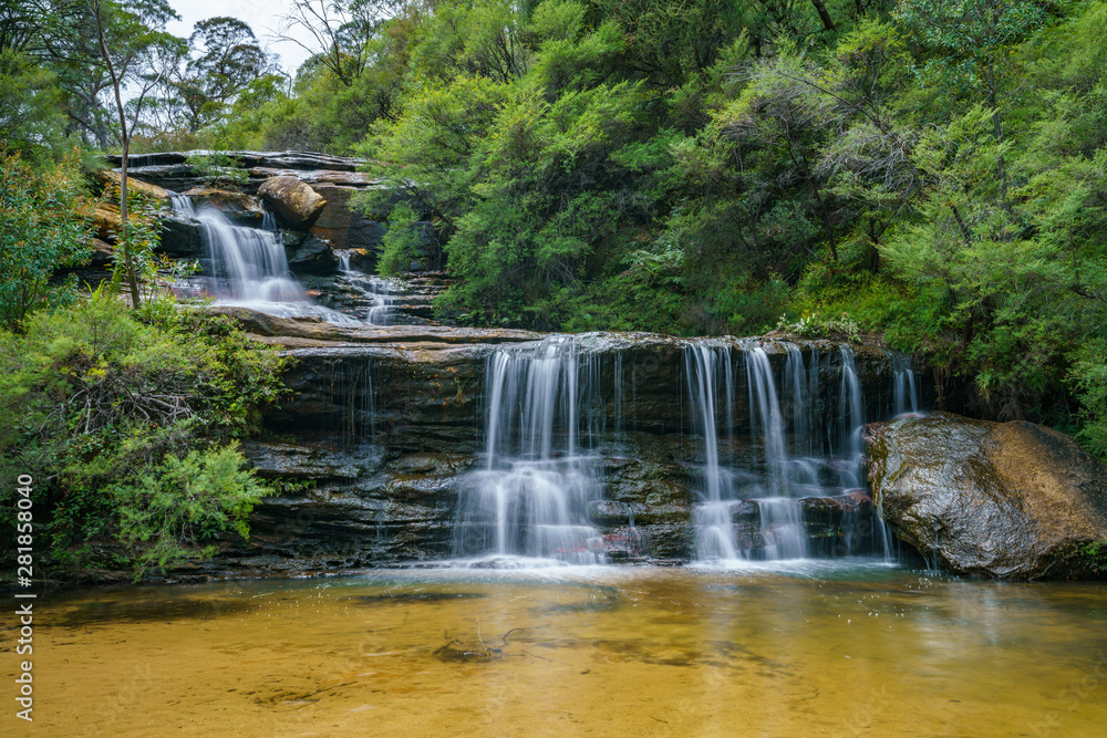 waterfall on undercliff walk, blue mountains national park, australia 11