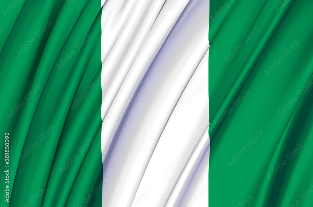 Obraz premium Nigeria waving flag illustration.