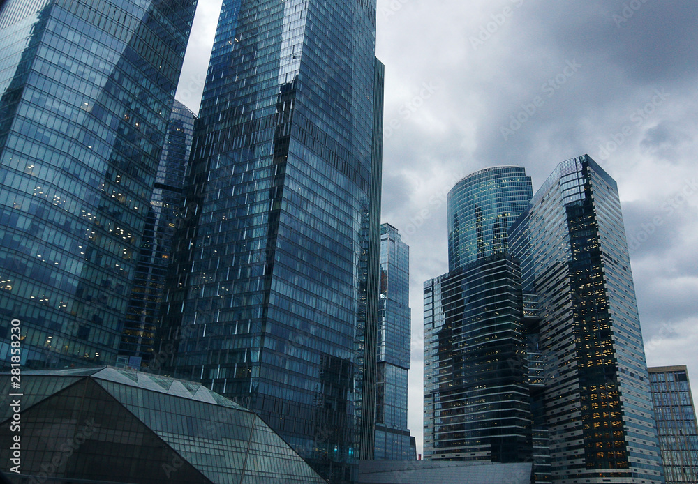 Skyscrapers of the Moscow international business center on a cloudy day Skyscrapers of the Moscow international business center on a cloudy day