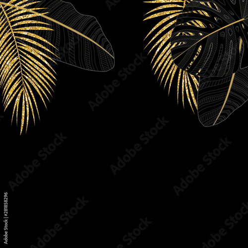 Palm Leaf Vector Background Illustration