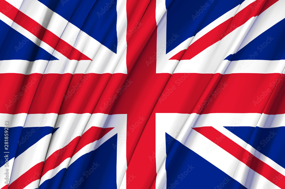 Fototapeta premium United Kingdom waving flag illustration.