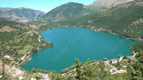 Beautiful view of Scanno Lake,Abruzzo, Italy photo