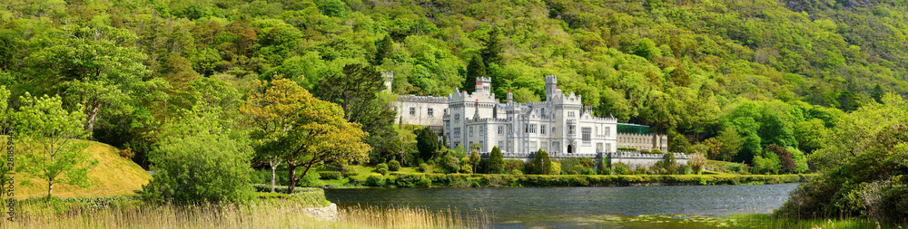 Kylemore Abbey, a monastery founded on the grounds of Kylemore Castle, in Connemara. Famous tourist attraction in County Galway, Ireland. Kylemore Abbey, a monastery founded on the grounds of Kylemore Castle, in Connemara. Famous tourist attraction in County Galway, Ireland.