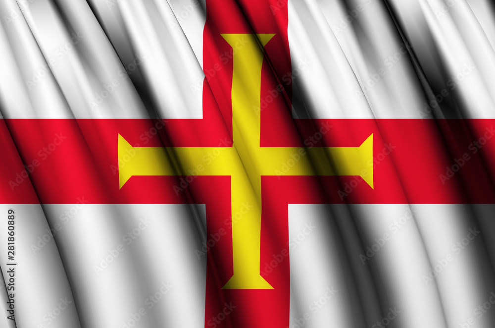 Guernsey waving flag illustration. Guernsey waving flag illustration.