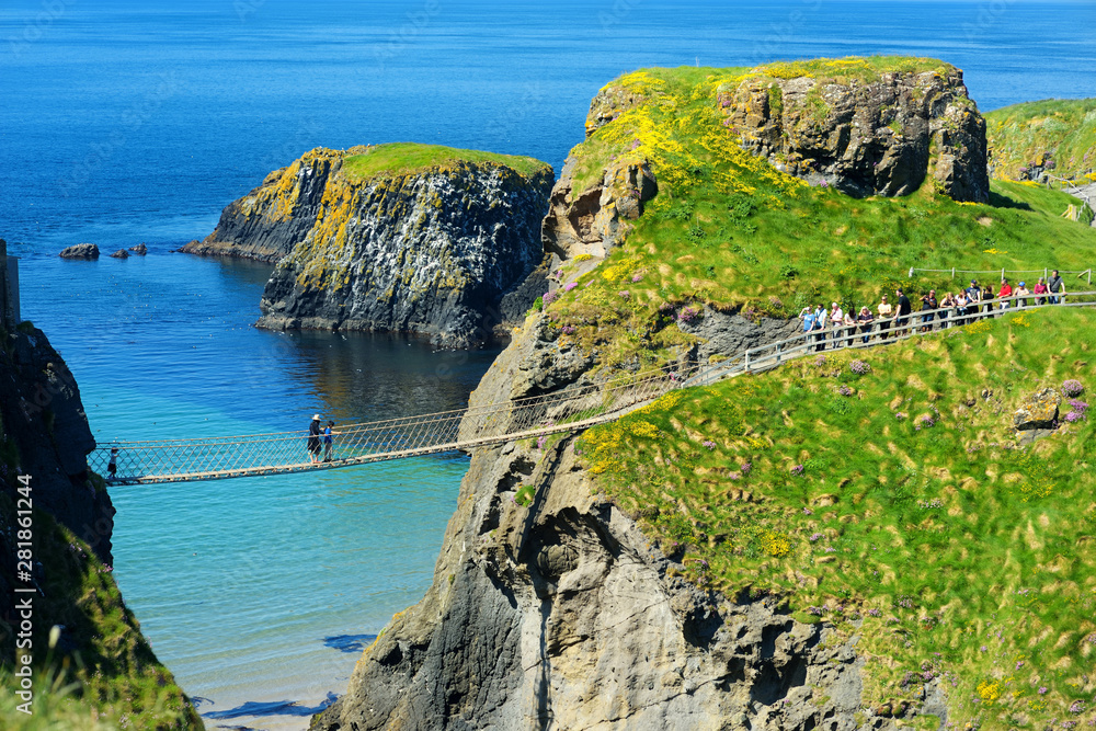 CarrickaRede Rope Bridge, famous rope bridge near Ballintoy in County