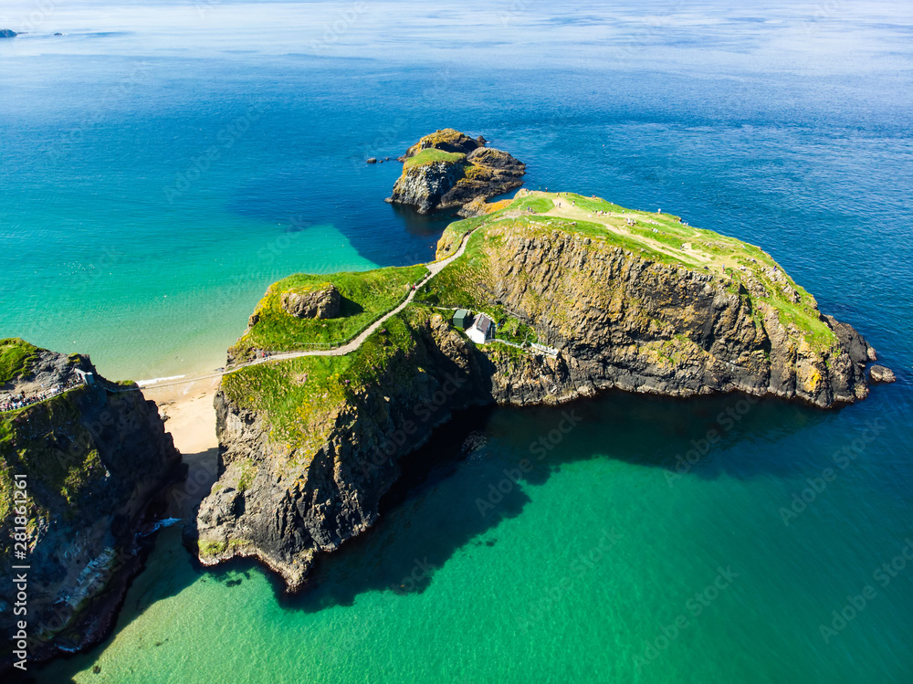 CarrickaRede Rope Bridge, famous rope bridge near Ballintoy in County