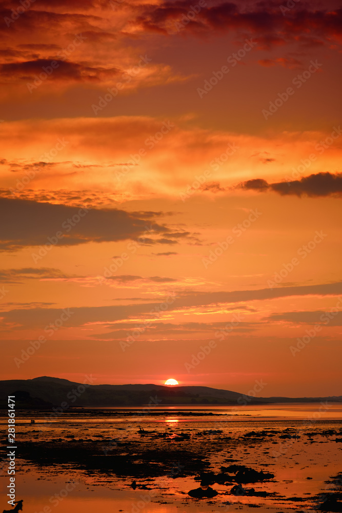 Fototapeta premium Sunset in Connemara National Park, County Galway, Ireland.