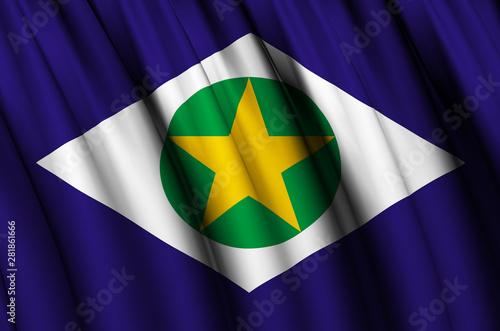 Mato Grosso waving flag illustration.