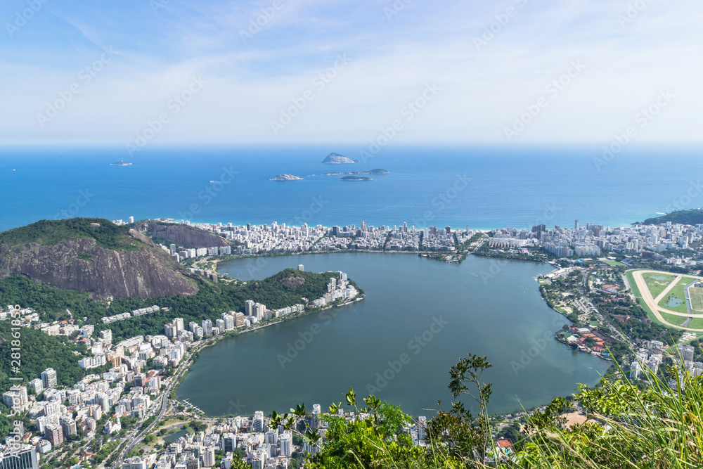 Rio de Janeiro. Brazil. View of the city from mount Corcovado. Corcovado mountain offers magnificent views of the city of Rio de Janeiro.