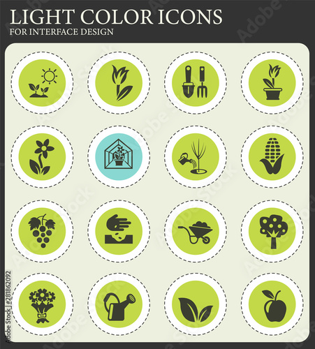 plants tools icon set