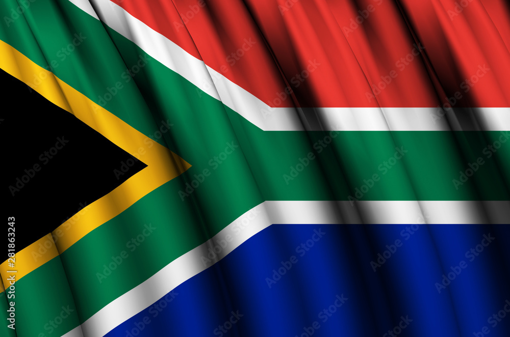 Obraz premium South Africa waving flag illustration.