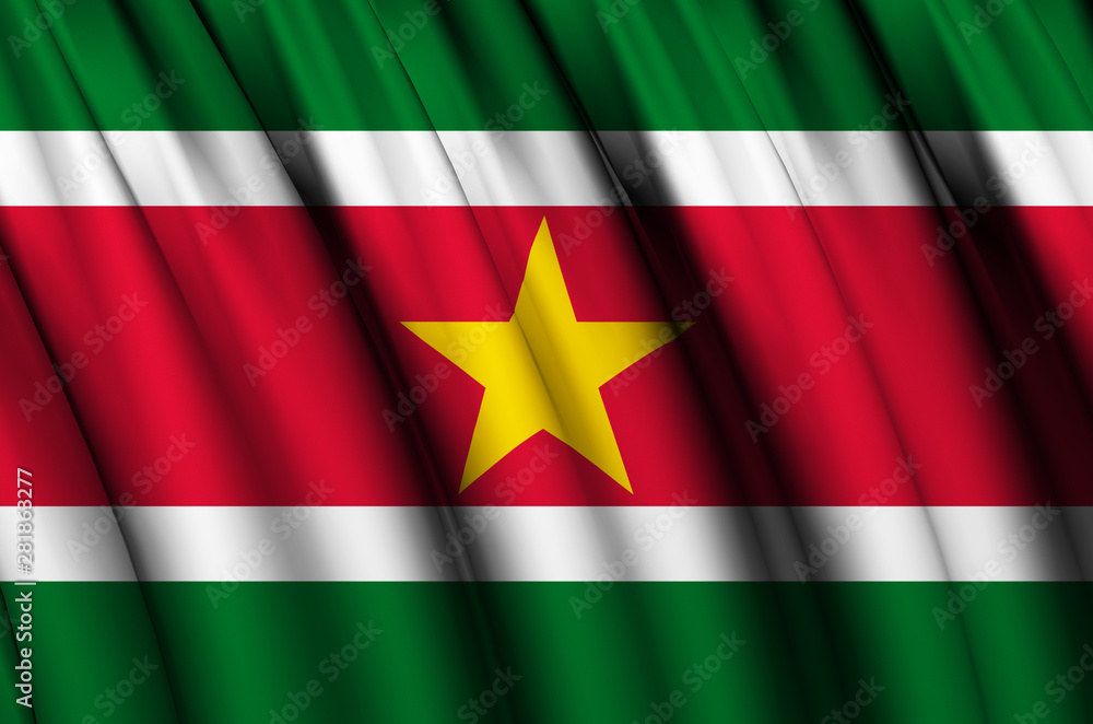Suriname waving flag illustration. Suriname waving flag illustration.