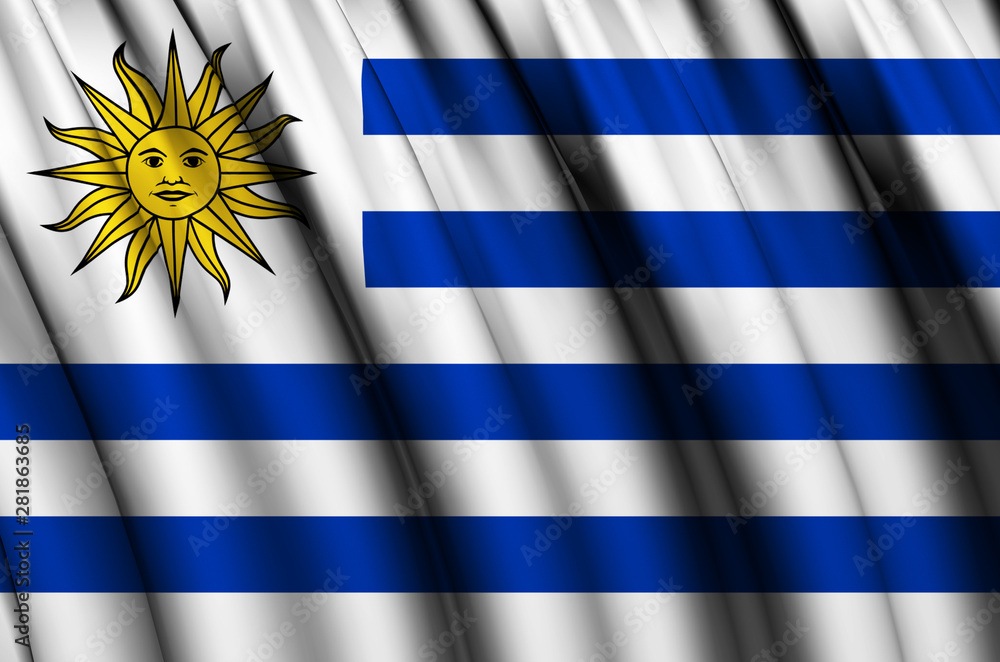 Obraz premium Uruguay waving flag illustration.