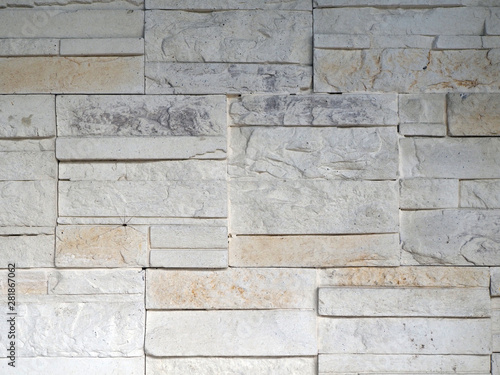 Old white brick wall as background, vintage