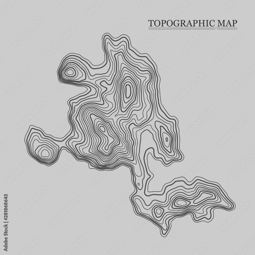 Fototapeta Topographic map. Vector illustration. Contour map background