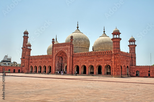 The Badshahi Mosque - a Mughal era masjid in Lahore,  Pakistan. photo