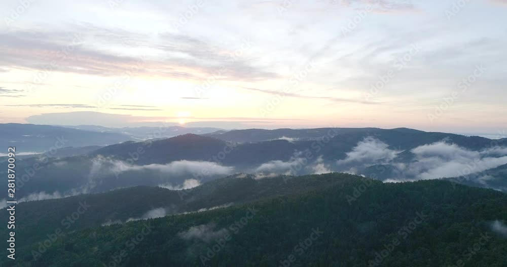 Sunset in beautiful Polish mountains and colorful sky. 4K!_1 Sunset in beautiful Polish mountains and colorful sky. 4K!_1