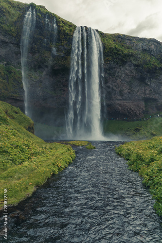 Seljalandsfoss waterfall and river