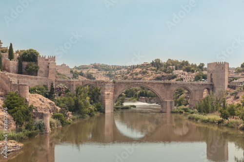 old bridge over the river in toledo spain