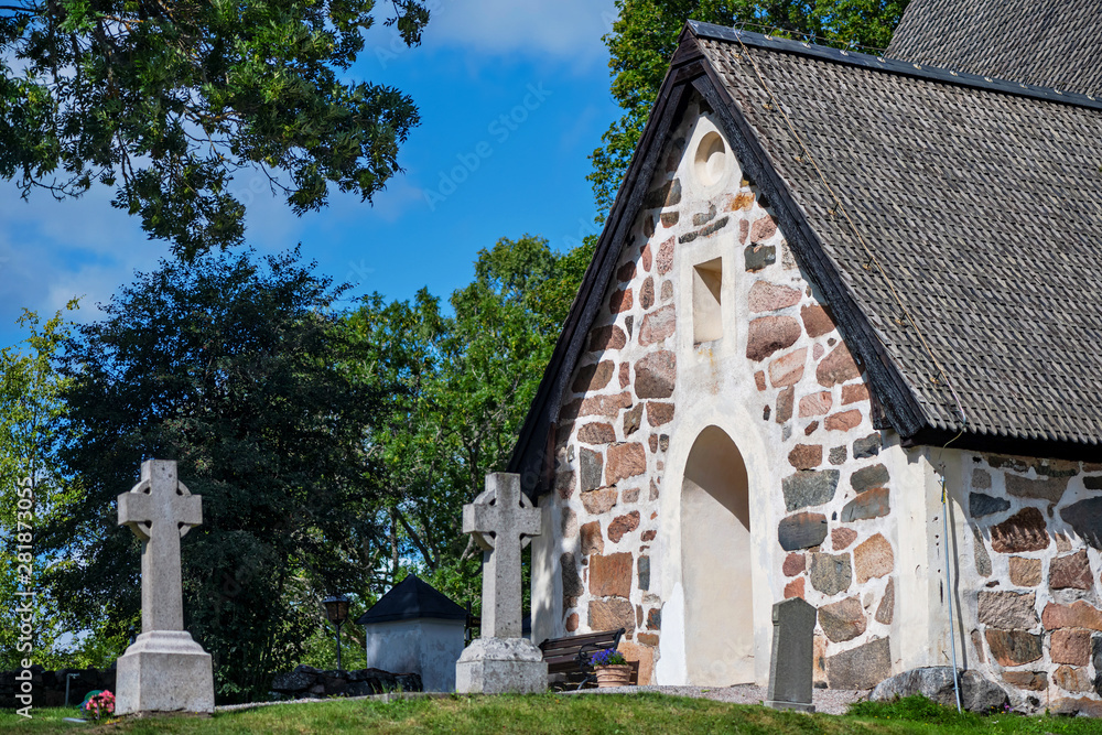 Exterior of Havero church in the Roslagen County outside of Grisslehamn
