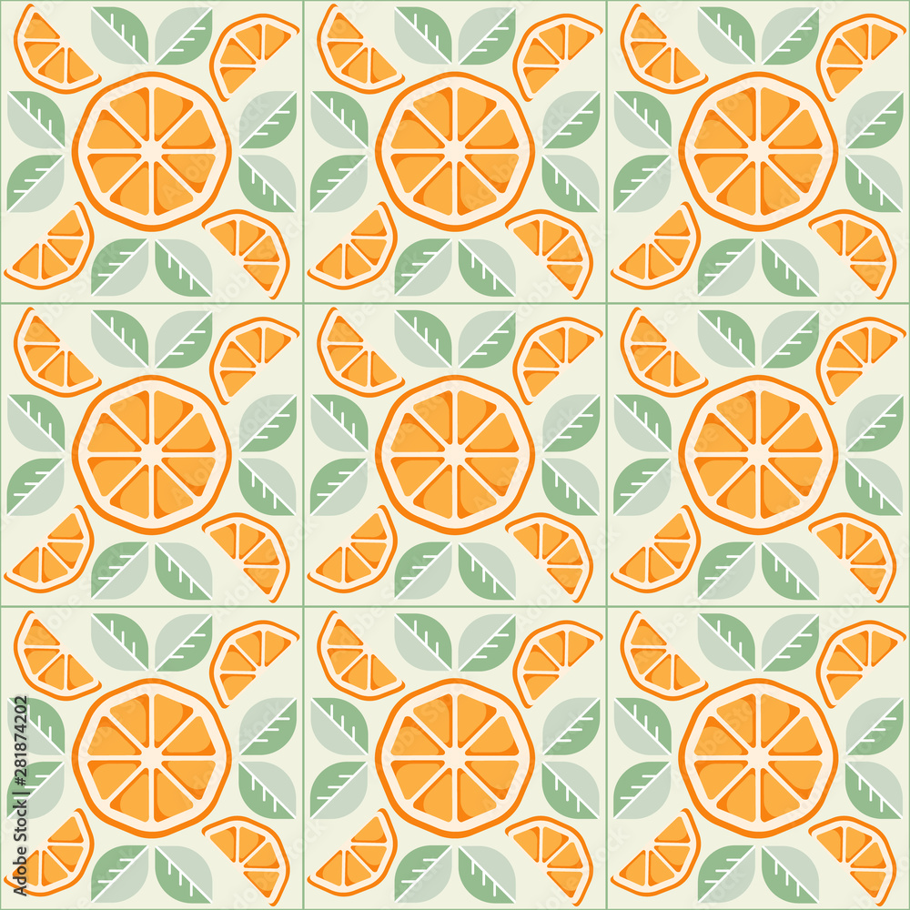 Green and orange checkered citrus seamless pattern. You can enjoy this picnic inspired pattern on packaging, textiles, backgrounds, and more. Green and orange checkered citrus seamless pattern. You can enjoy this picnic inspired pattern on packaging, textiles, backgrounds, and more.
