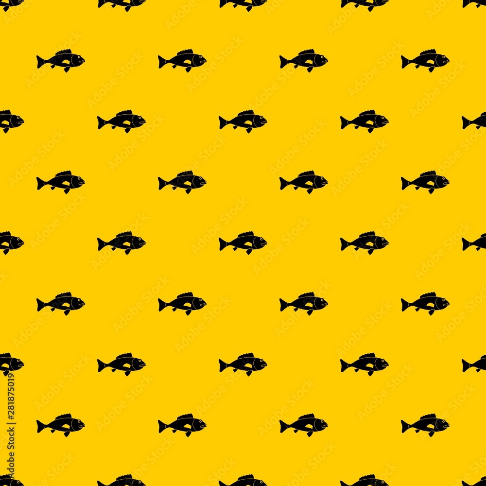 Fish pattern seamless vector repeat geometric yellow for any design